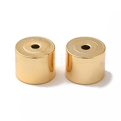 Abalorios de cobre amarillo columna, Plateado de larga duración, chapado en rack, real 14k chapado en oro, 5x4mm, agujero: 0.5 mm