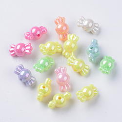 Opake Legierung Perlen, ab Farbe plattiert, Süßigkeiten, Mischfarbe, 9x16.5x9 mm, Bohrung: 1.8~3 mm