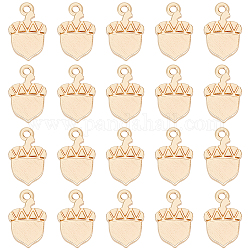 BENECREAT 20pcs Real 18K Gold Plated Pine Cone Charms Brass Pendant Charms Flat Round Jewelry Findings for Bracelets Necklace, Earrings Jewelry Making, 10x6x1mm