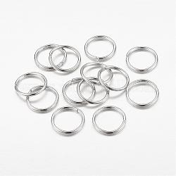 Iron Jump Rings, Close but Unsoldered, Platinum Color, 18 Gauge, 10x1mm, Inner Diameter: 8mm, about 5700pcs/1000g