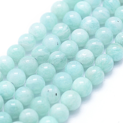 Chapelets de perles en amazonite naturelle, ronde, 5mm, Trou: 0.5mm, Environ 81 pcs/chapelet, 15.7 pouce (40 cm)