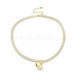 Brass Ball Charm Bracelets, Cubic Zirconia Tennis Bracelets for Women, Real 18K Gold Plated, 13 inch(33cm)
