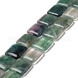 Chapelets de perles en fluorite naturel, carrée, 20x20x6~6.5mm, Trou: 1mm, Environ 20 pcs/chapelet, 15.55 pouce (39.5 cm)