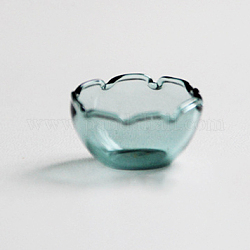 Bottiglie in vaso di vetro in miniatura trasparente a forma di fiore, accessori per la casa delle bambole da giardino micro paesaggistico, decorazioni per oggetti di scena fotografici, ciano, 20mm