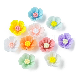 Opaque Resin Cabochons, Flower, Mixed Color, 14.5x15x6mm