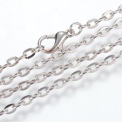 Eisenkabelketten Halskette machen, mit Karabiner, ungeschweißte, Platin Farbe, 23.6 Zoll (60 cm)