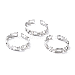 304 anelli in acciaio inox, anelli gemelli, placcato di lunga durata, forma di catena portacavi, colore acciaio inossidabile, misura degli stati uniti 7 3/4 (17.9mm), 4mm