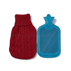Wärmbeutel aus Gummi in zufälliger Farbe, Wärmflasche, mit roter abnehmbarer Strickhülle, Art der Wassereinspritzung, Geben Sie Ihrer Hand Wärme, 360x195x45 mm, Kapazität: 2000 ml (67.64 fl. oz)