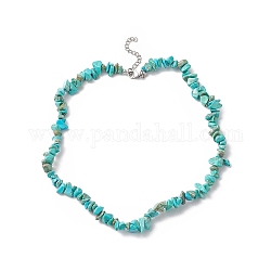 Collane di perline turchesi sintetiche colorate con 304 chiusura a moschettone in acciaio inossidabile e prolunga della catena, collana del choker per le donne, 15 pollice (38.2 cm)