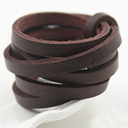Flaches Schmuckband aus Leder, Schmuck DIY, das Material, Kokosnuss braun, 3x2 mm