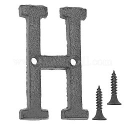 Eisen Hausadresse Nummer, mit 2Stück Schraube, letter.h, 76x47x5 mm, Bohrung: 5.3 mm