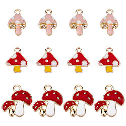 SUNNYCLUE 1 Box 60Pcs Red Mushroom Charm Mushrooms Charms Gold Enamel Food Plants Fairy Charm Spring Charms for Jewelry Making Charms DIY Necklace Earrings Bracelets Crafts Women Adults Supplies