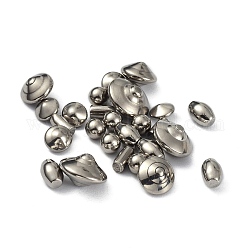 Perles en acier inoxydable, sans trou, formes mixtes, couleur inoxydable, 3~8x3~8x3~5mm, environ 1218 pcs/300 g