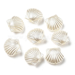 Perles en ABS imitation nacre, forme coquille, 11x12.5x6.5mm, Trou: 1.6mm