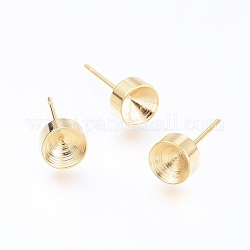 Accessoires des clous d'oreilles en 304 acier inoxydable, pour strass pointu, or, convient pour strass de 5 mm, 14.5x6mm, pin: 0.8 mm