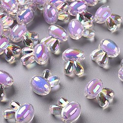 Perles en acrylique transparente, Perle en bourrelet, couleur ab , lapin, lilas, 15.5x12x9.5mm, Trou: 2mm, environ 480 pcs/500 g