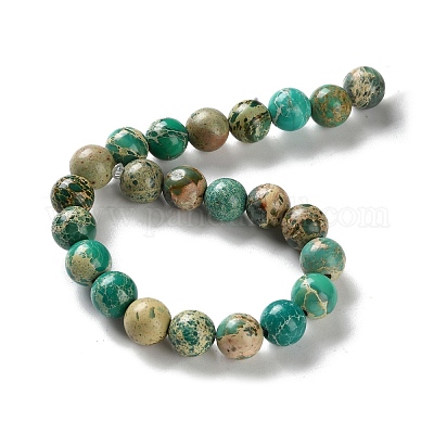 Нити бусин из окрашенного натурального регалита/императорской яшмы/морского осадка яшмы G-B124-C01-10-1