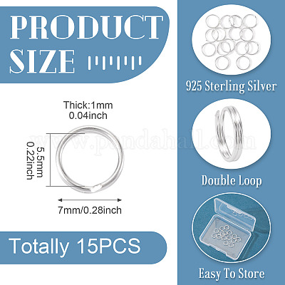 925 серебряное разделенное кольцо для прыжков&nbsp;STER-TA0001-48B-1