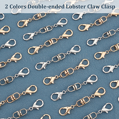 Alloy Swivel Lobster Claw Clasps, Swivel Snap Hook, Platinum,  7.4x7.2x1.7cm, 16pcs/box