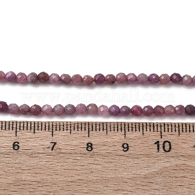 Натуральные рубиновые бисерные пряди&nbsp;G-F509-16-3mm-01-1