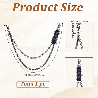 1 шт. двухслойные цепные ремни из сплава для брюк&nbsp;AJEW-GF0011-93D-1