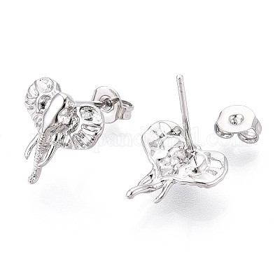 Латунь серьги EJEW-N060-03P-1