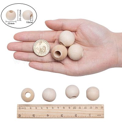 6-20mm Natural Wood Beads Round Balls Spacer Wooden Beads For