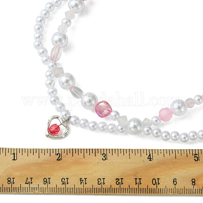 Колье с подвеской в виде сердца из сплава NJEW-FZ00004-11-1