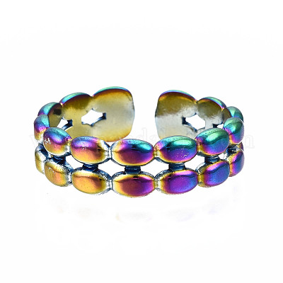 Полые манжеты кольца&nbsp;RJEW-N038-031-1