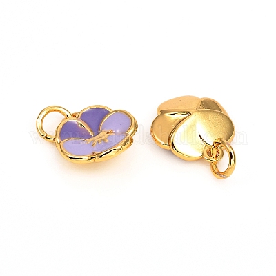 Charms smalto ottone&nbsp;X-ZIRC-F816-02C-G-1