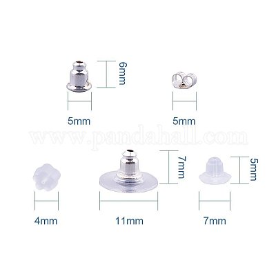 Earring Backs, 50pcs - Silicone Soft Earring Backs for Studs (Clear,6mm)