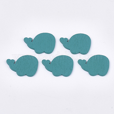 Gemalte Pappelholz Cabochons&nbsp;WOOD-T021-24B-1