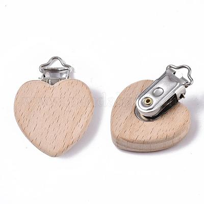 Wholesale Beech Wood Baby Pacifier Holder Clips 