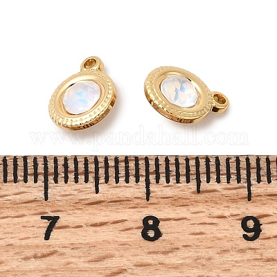 Латунь стекло амулеты&nbsp;KK-P340-11G-01-1