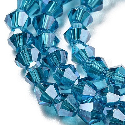 Прозрачные стеклянные бусины гальваническим пряди GLAA-F029-3mm-C01-1