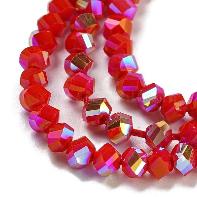 Chapelets de perles en verre électroplaqué&nbsp;GLAA-Q105-04N-1