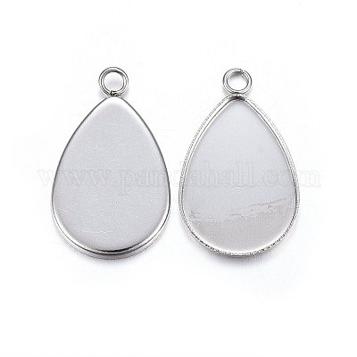 Подвеска-кабошон из нержавеющей стали 304&nbsp;LS-STAS-P210-09P-01-1