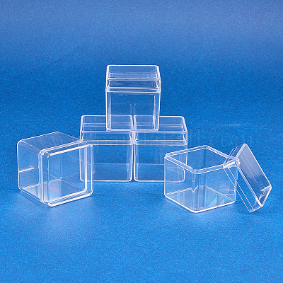 BENECREAT 18 Pack Square High Transparency Plastic Bead Storage