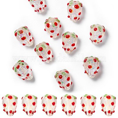20 Stück handgefertigte Bunte Malerei-Perlen aus Folie.&nbsp;FOIL-SZ0001-01-1