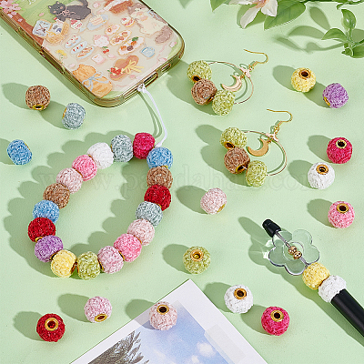 72 шт. 12-х цветные европейские бусины из полиэстера&nbsp;OPDL-PH0001-08-1