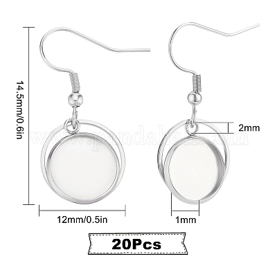 20pcs/lot Stainless Steel Round Earring Clasps Hooks Hoop Earring  Accessories DIY Jewelry Findings