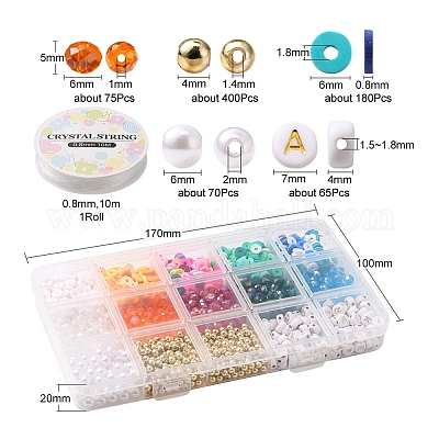 Kit para hacer pulseras de cuentas con letras de colores mezclados