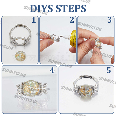 4шт регулируемые латунные кольца для пальцев компоненты&nbsp;KK-SC0007-01-1