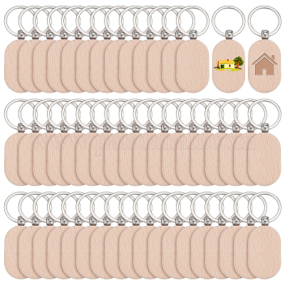 Брелки из бука&nbsp;KEYC-WH0003-22P-1-1