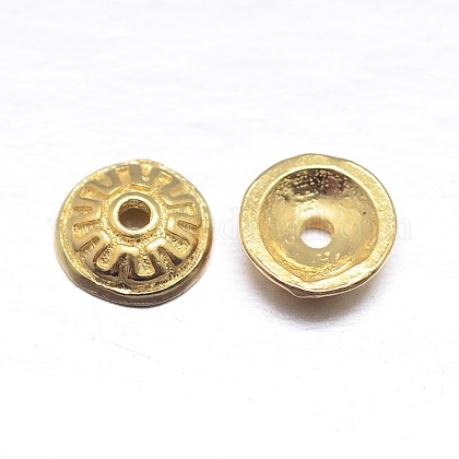 Echte 18k vergoldete apetalous 925 Sterling Silber Perlenkappen STER-M100-18-1