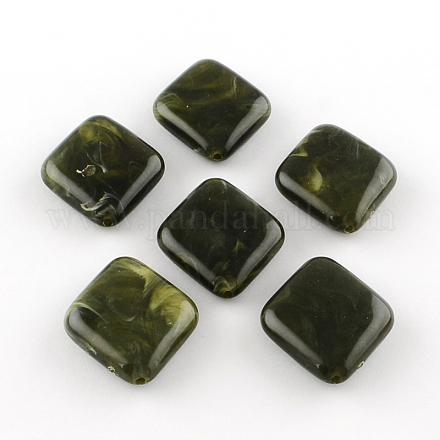 Rombo perline acrilico imitazione della pietra preziosa X-OACR-R043-03-1