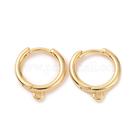 Brass Huggie Hoop Earrings Finding KK-D063-05G-1