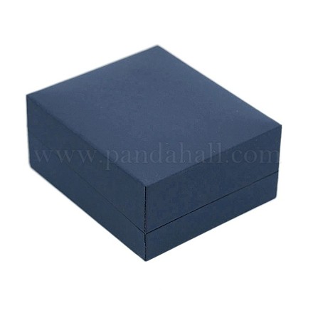 Cuadrados colgante de collar de cuero cajas de regalo con terciopelo negro LBOX-D009-06B-1