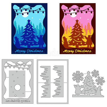 Globleland 3 Juego de 9 piezas de troqueles de corte de marco de Papá Noel de Navidad para álbum de recortes diy DIY-WH0309-1228-1