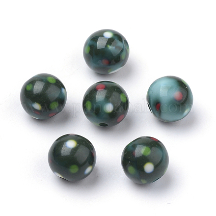 Perles acryliques imprimés opaques MACR-S271-12mm-18-1
